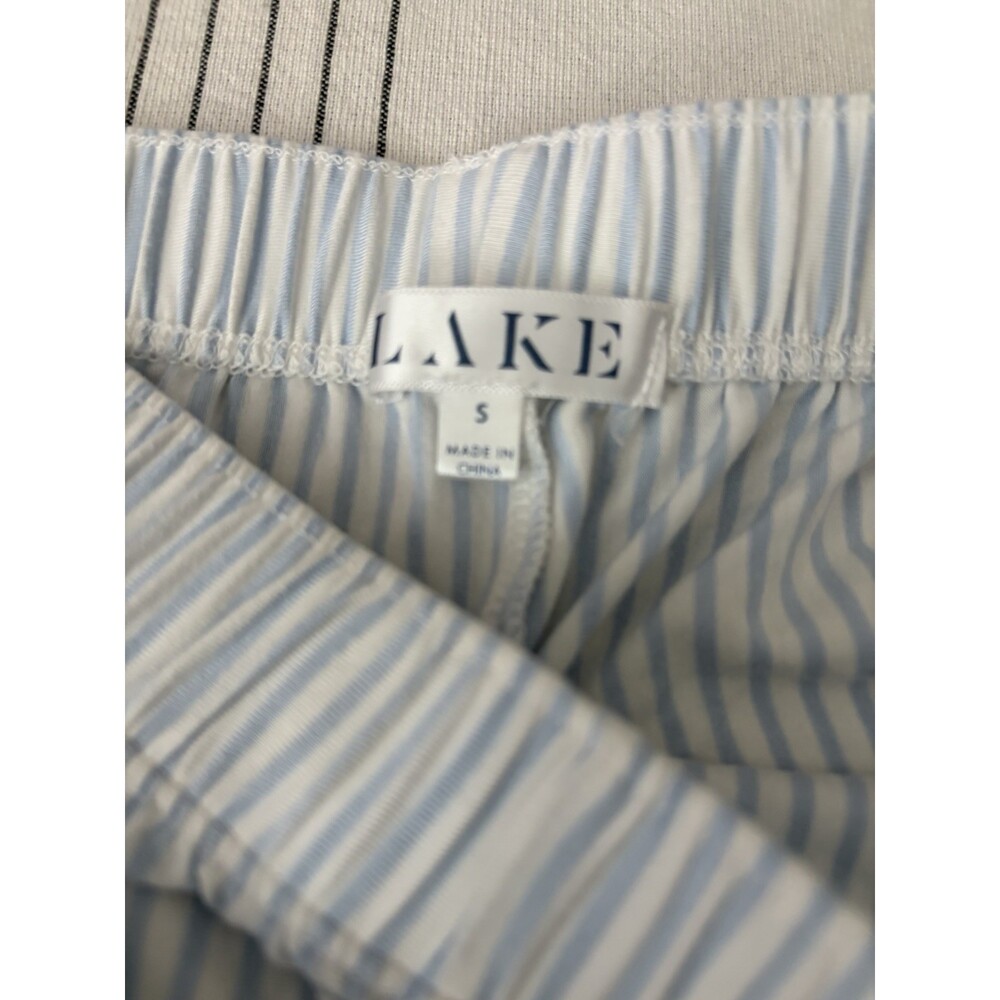 LAKE Women's Pima Cotton Pajama Pants Striped Pattern Blue Size SMALL - Picture 3 of 3